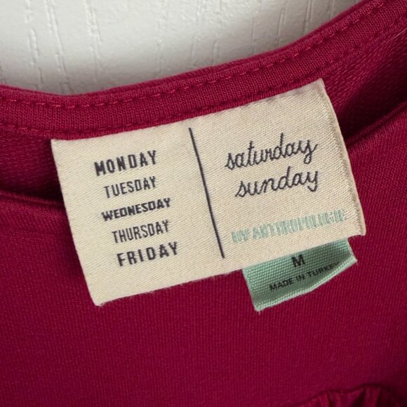 Anthropologie Saturday Sunday Shanna Tiered Jersey Tunic Dress Berry Size M - Picture 11 of 11
